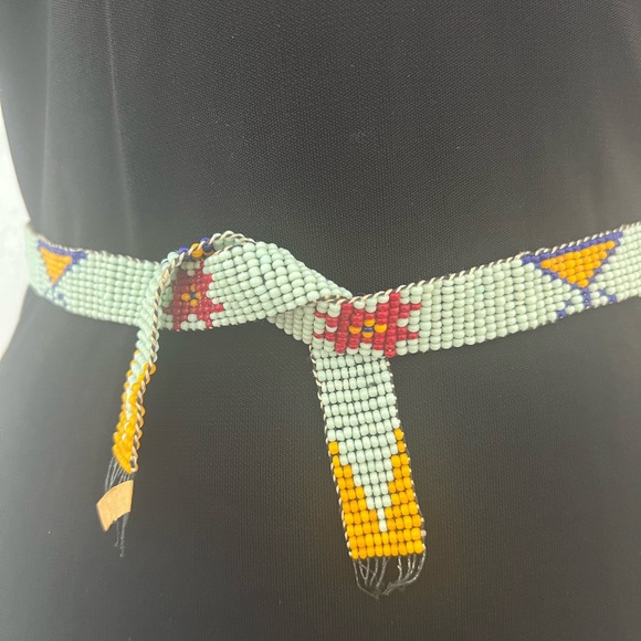 Native American, Handmade, Beaded, 30” Long Belt, Thunderbird, VTG, NEW - Picture 3 of 7